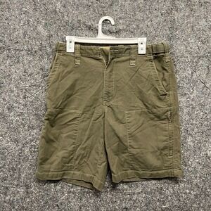 Express Mens Olive Green Utility Cargo Shorts 32W Cotton Tactical Gorpcore
